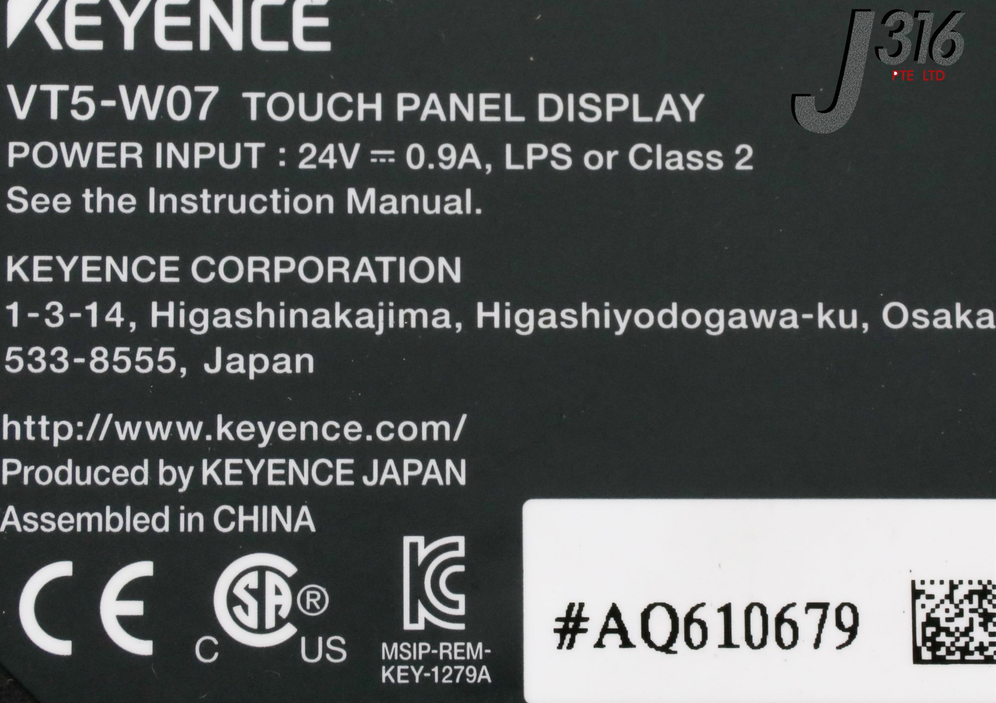 13202 KEYENCE 7″ WIDESCREEN TFT COLOUR TOUCH PANEL DISPLAY VT5-W07